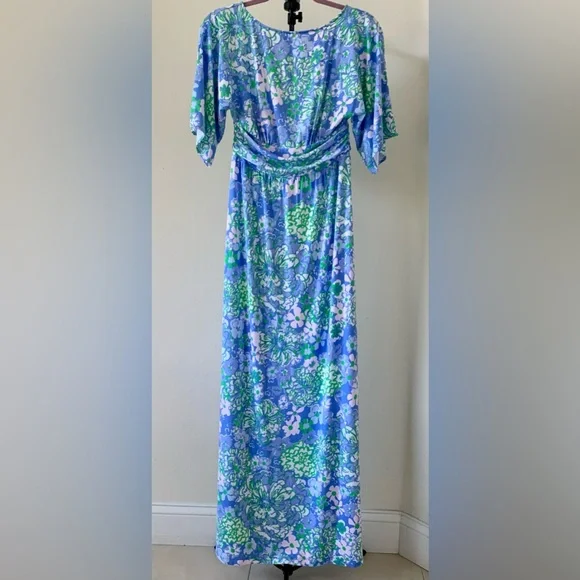 fitted lace wedding dress Lilly Pulitzer Hiedi Cotton Maxi Dress Prism Blue Good Greef Engineered Maxi  Dress 2 at Amazon Women's Clothing store